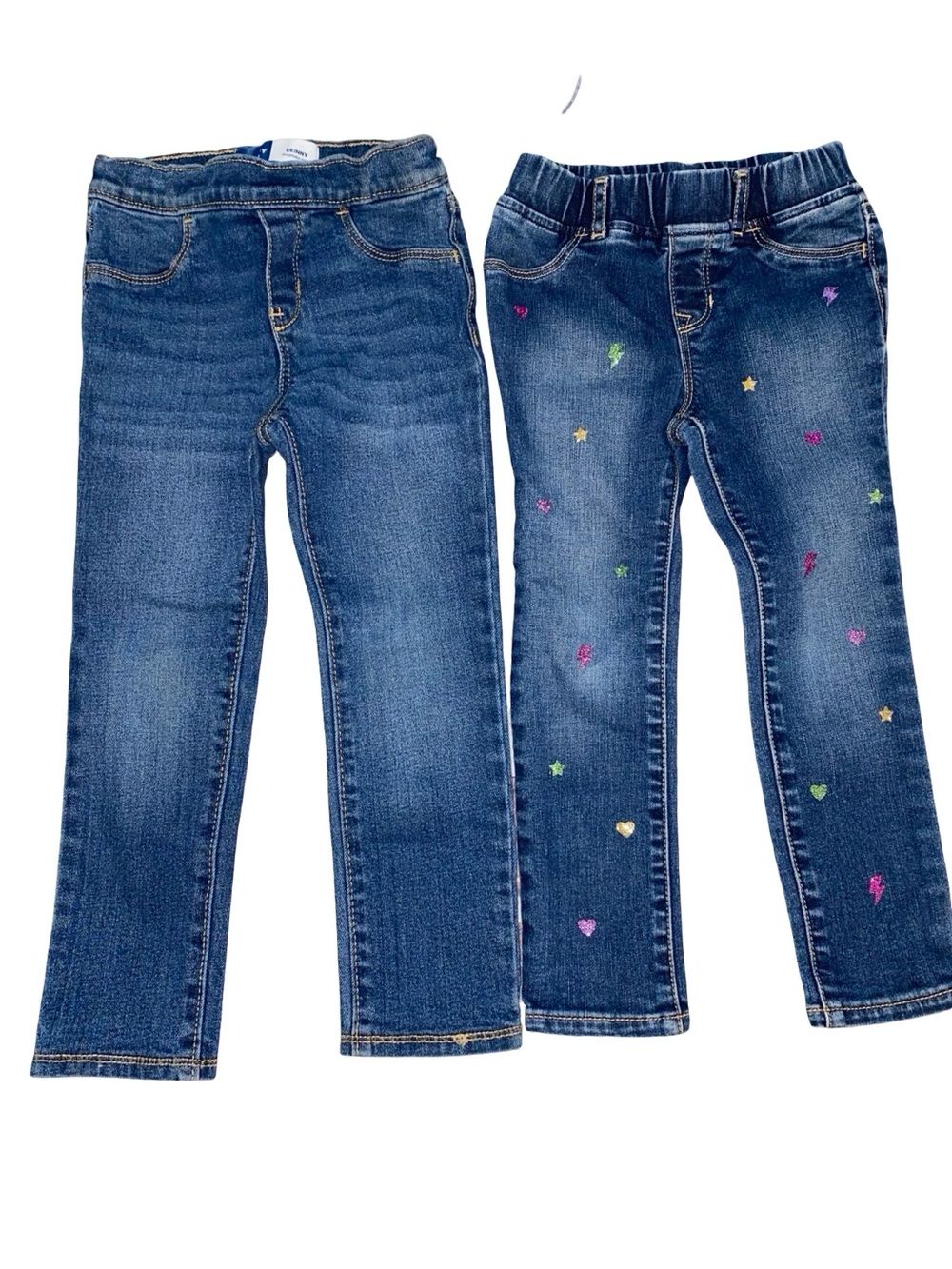 Old Navy Gap Toddler Girls Jeans Lot 4T Skinny Denim Pull-On Adjustable Waist